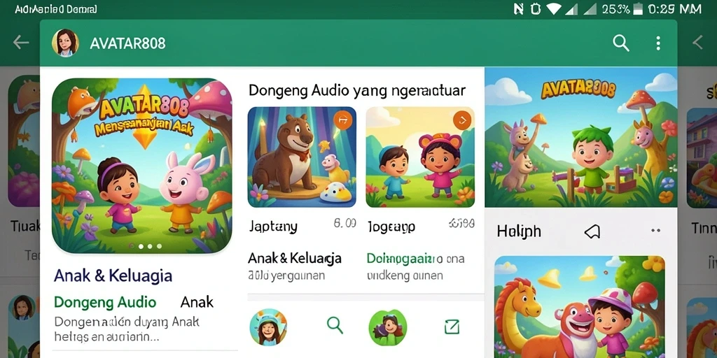 Antarmuka pengguna yang ramah anak pada AVATAR808 untuk dongeng audio.