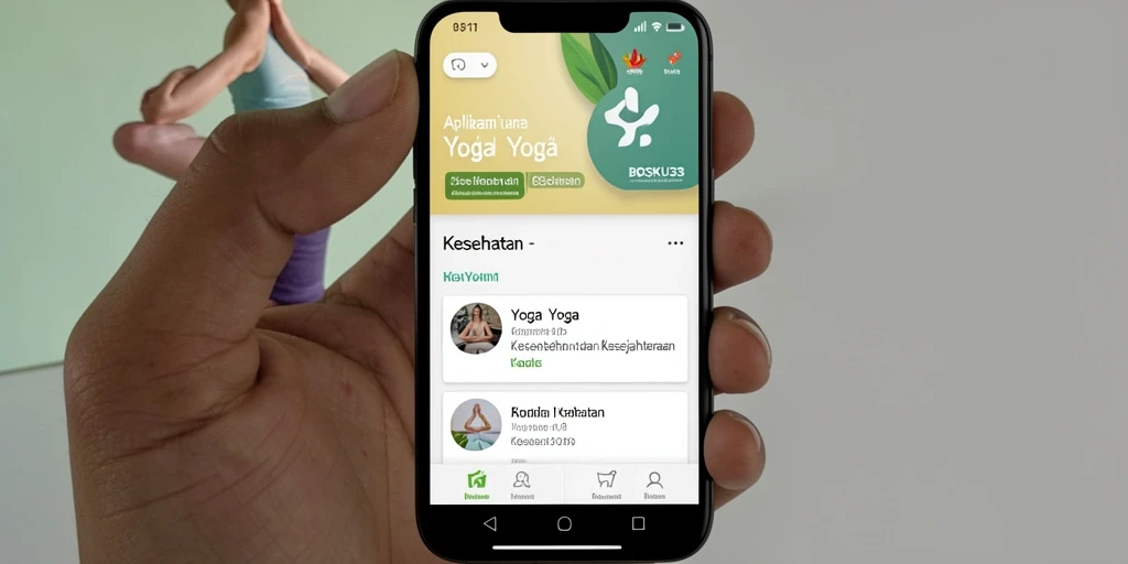 Antarmuka aplikasi BOSKU33 yang menawan untuk latihan Yoga.