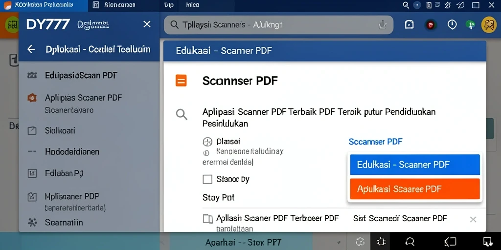 Antarmuka DY777 menampilkan proses pemindaian PDF yang mudah dan efisien.