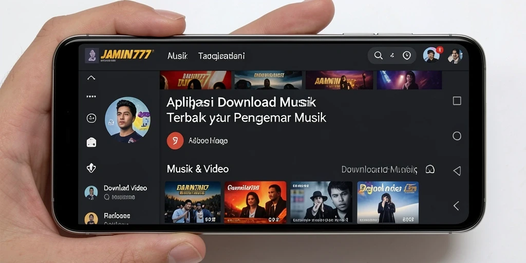 Antarmuka intuitif aplikasi Download Musik JAMIN777.
