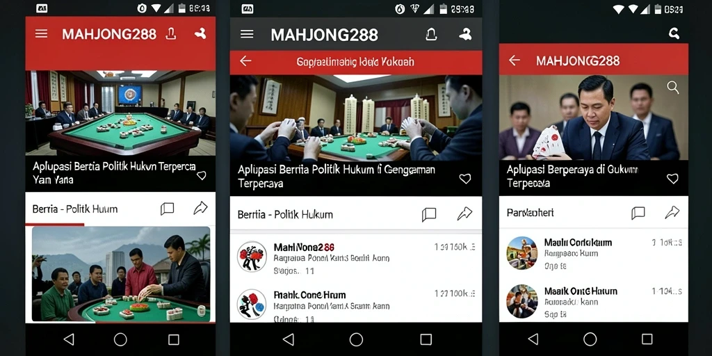 Antarmuka aplikasi MAHJONG288 menampilkan berita politik hukum terbaru.