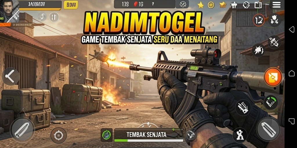 Antarmuka pengguna <strong>NADIMTOGEL</strong> yang menarik dan intuitif untuk gameplay Tembak Senjata.