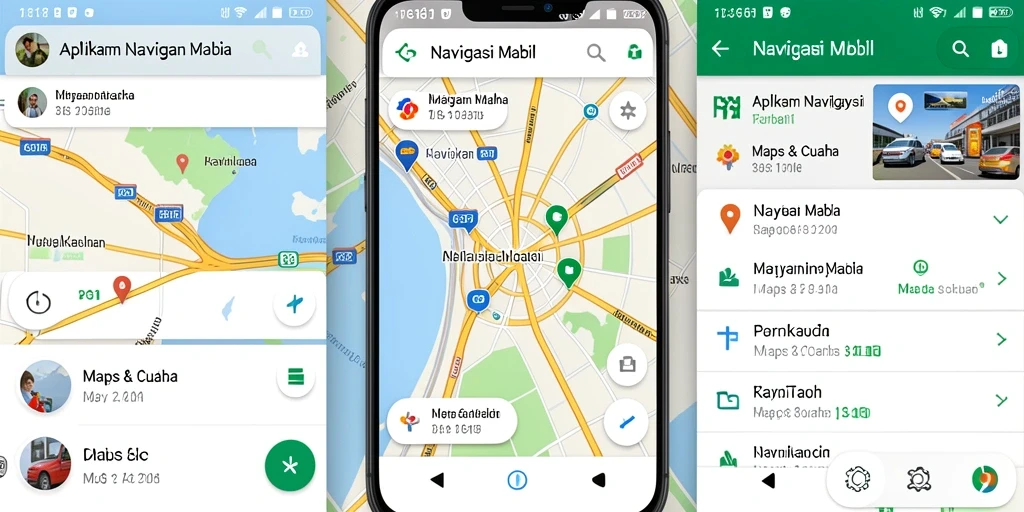 Antarmuka aplikasi PG11 untuk navigasi mobil yang intuitif dan mudah digunakan.
